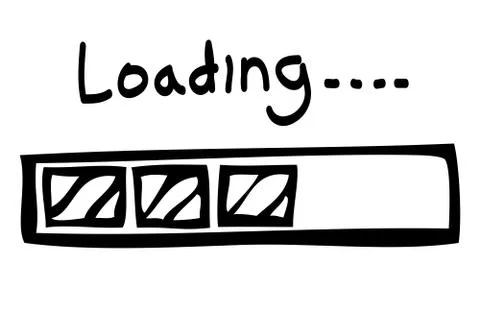 Vector Simple Hand Draw Sketch Loading or Progress bar Stock Illustration