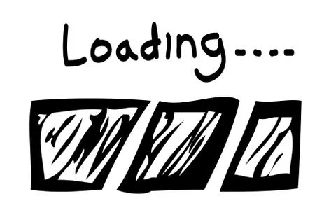 Vector Simple Hand Draw Sketch Loading or Progress bar Stock Illustration