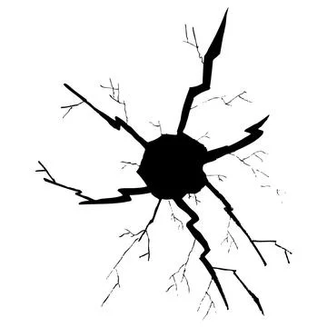 Vector simple hand draw sketch vector white crack at white background Stock Illustration