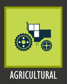 Vector simple icon agriculture tractor eps 10 Stock Illustration