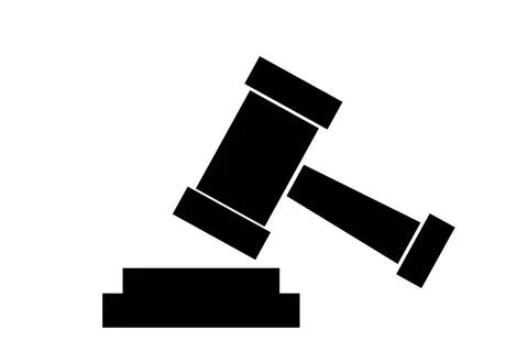 Vector Simple Icon Gavel or Hammer Judge Stock Illustration