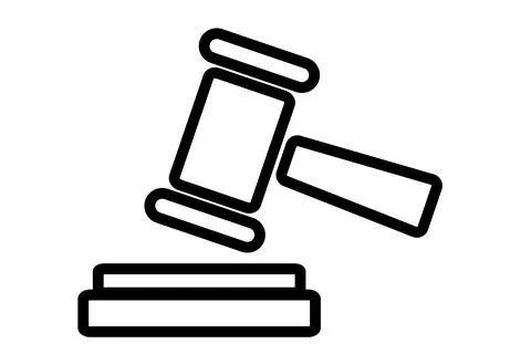 Vector Simple Icon Gavel or Hammer Judge Stock Illustration