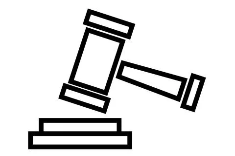 Vector Simple Icon Gavel or Hammer Judge Stock Illustration
