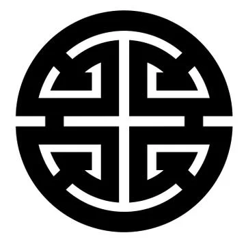 Vector simple icon Icon Golden Chinese Lu / prosperity Symbol Stock Illustration