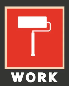 Vector simple icons roller tool for painting Stock Illustration