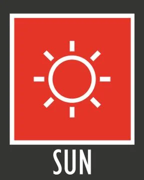 Vector simple icons sun rays with short Stock Illustration
