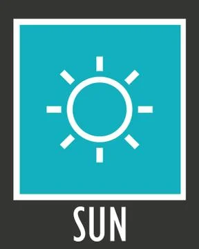 Vector simple icons sun rays with short Stock Illustration