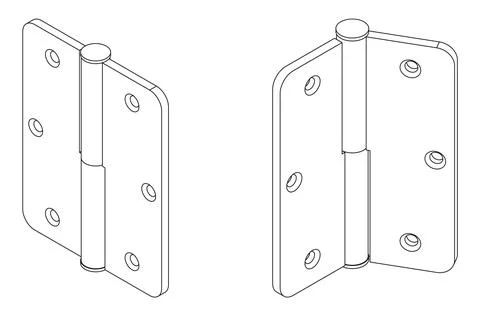 Vector simple isometric door hinge Stock Illustration