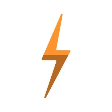 Vector simple lightning flat icon, isolated on white background. Lightning Stock Illustration