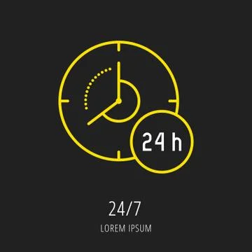 Vector Simple Logo Template 24 7 무료 스톡 일러스트