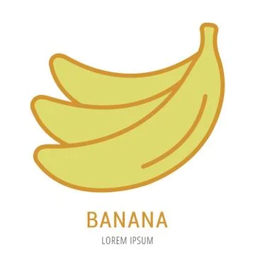 Vector Simple Logo Template Banana Ilustração Stock Gratuita