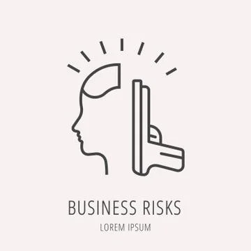 Vector Simple Logo Template Business Risks Grats Stockgrafik