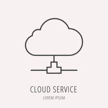 Vector Simple Logo Template Cloud Service Free Stock Illustration