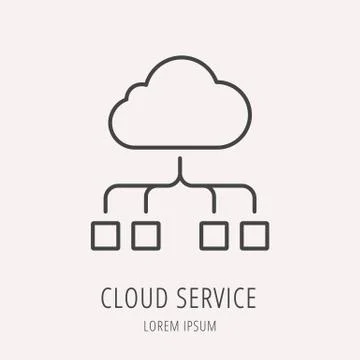 Vector Simple Logo Template Cloud Service Stock Illustration