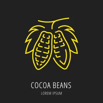 Vector Simple Logo Template Cocoa Beans Free Stock Illustration