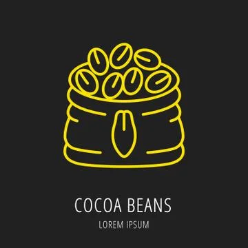 Vector Simple Logo Template Cocoa Beans Free Stock Illustration