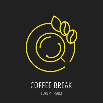 Vector Simple Logo Template Coffee Break Free Stock Illustration