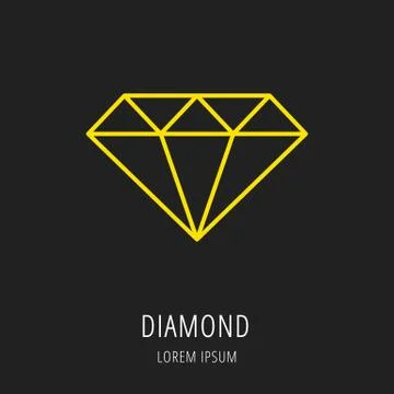 Vector Simple Logo Template Diamond Free Stock Illustration