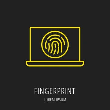 Vector Simple Logo Template Fingerprint Free Stock Illustration