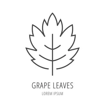 Vector Simple Logo Template Grape Leaf 스톡 일러스트