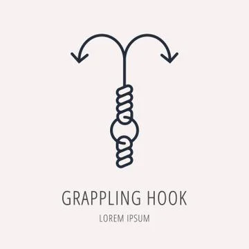 Vector Simple Logo Template Grappling Hook Stock Illustration