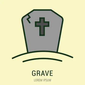 Vector Simple Logo Template Grave Illustrazione stock gratuita