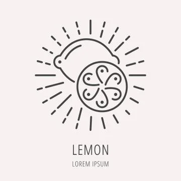 Vector Simple Logo Template Lemon Free Stock Illustration