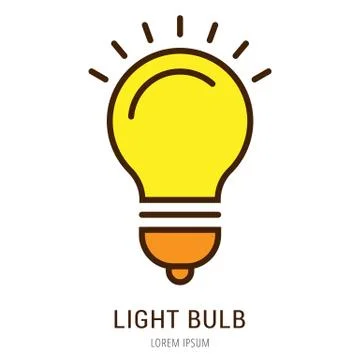 Vector Simple Logo Template Light Bulb Free Stock Illustration