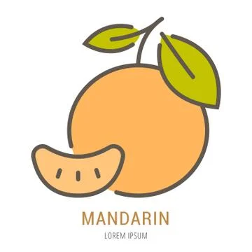 Vector Simple Logo Template Mandarin Free Stock Illustration