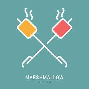 Vector Simple Logo Template Marshmallow Free Stock Illustration