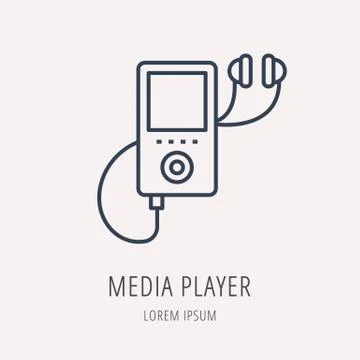Vector Simple Logo Template Media Player Free Stock Illustration