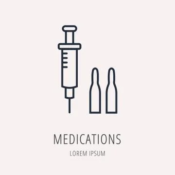 Vector Simple Logo Template Medications Free Stock Illustration