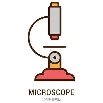 Vector Simple Logo Template Microscope 無料イラスト素材
