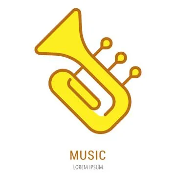 Vector Simple Logo Template Music Free Stock Illustration