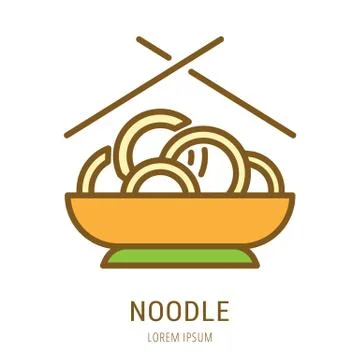Vector Simple Logo Template Noodle 무료 스톡 일러스트