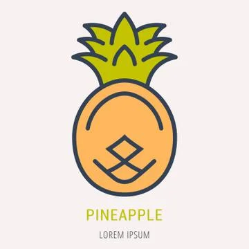 Vector Simple Logo Template Pineapple Free Stock Illustration