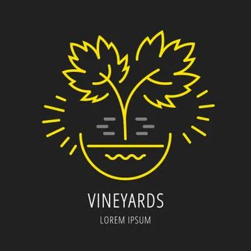 Vector Simple Logo Template Plant Grapes 무료 스톡 일러스트