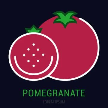 Vector Simple Logo Template Pomegranate Free Stock Illustration