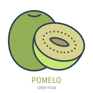 Vector Simple Logo Template Pomelo Free Stock Illustration