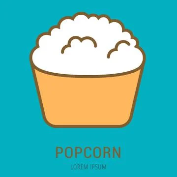 Vector Simple Logo Template Popcorn Free Stock Illustration