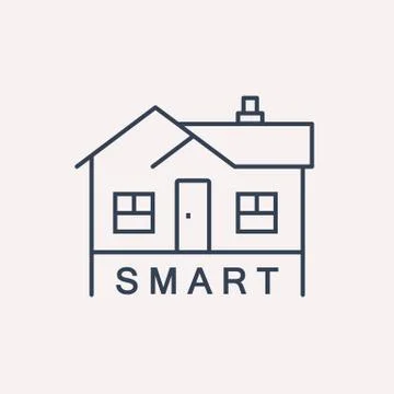 Vector Simple Logo Template Smart House Free Stock Illustration