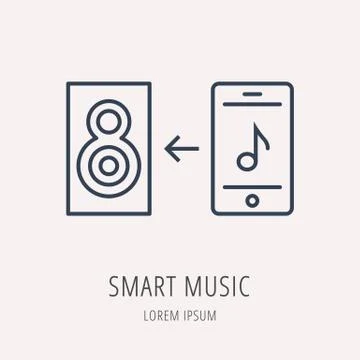Vector Simple Logo Template Smart Music Free Stock Illustration