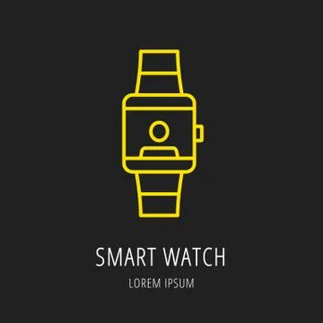 Vector Simple Logo Template Smart Watch Free Stock Illustration