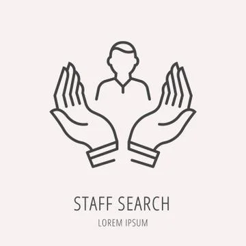 Vector Simple Logo Template Staff Search Stock Illustration