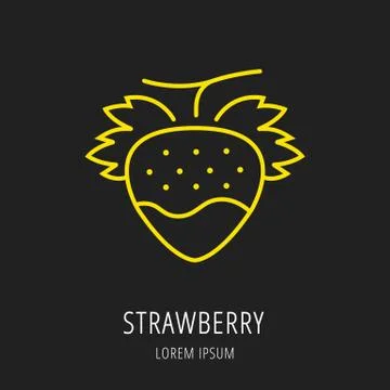 Vector Simple Logo Template Strawberry Free Stock Illustration