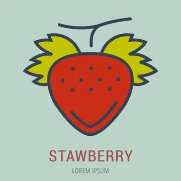 Vector Simple Logo Template Strawberry Free Stock Illustration