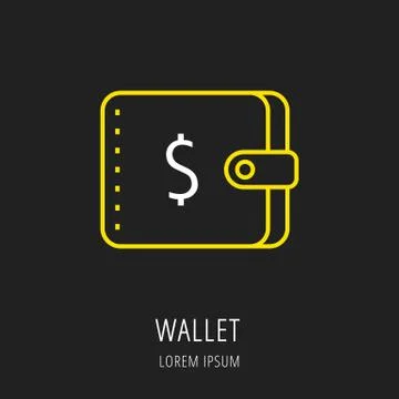 Vector Simple Logo Template Wallet Grats Stockgrafik