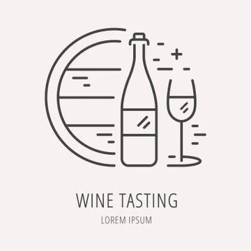 Vector Simple Logo Template Wine Stock Illustration
