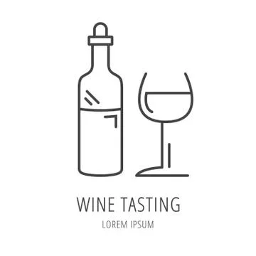 Vector Simple Logo Template Wine Stock Illustration