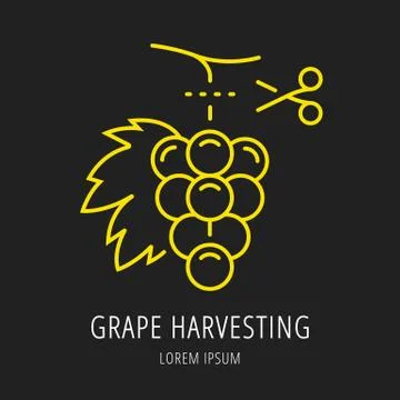 Vector Simple Logo Template Wine Harvesting Free Stock Illustration